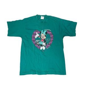 Vintage Disney by Sherry Mfg Minnie Mouse FL T Shirt Girls L 12/14 Single Stitch